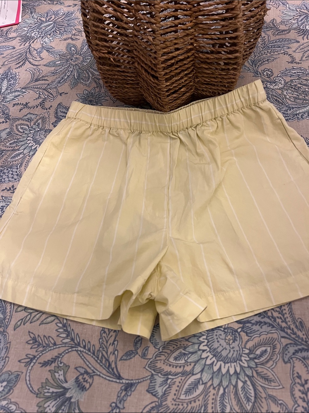 Wilfred Light Yellow Pinstripe boxer Shorts